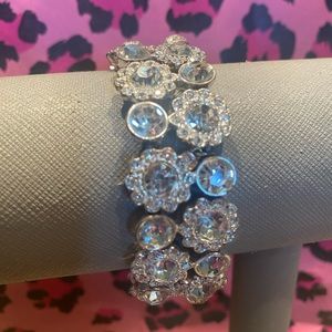 Silver Double Banded Jewel Bracelet